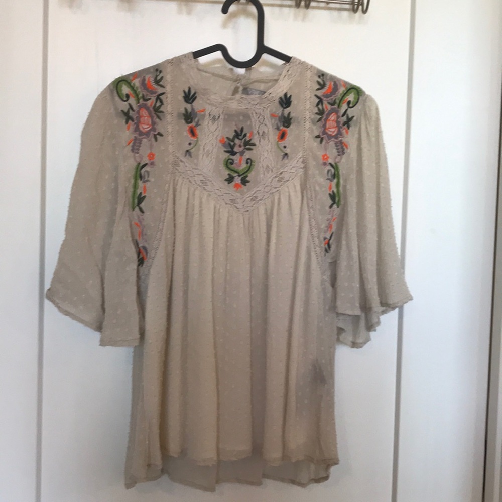 Boho embroidered top